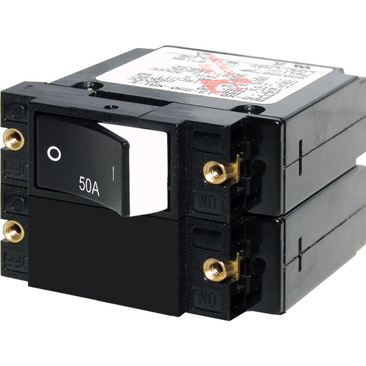 Blue Sea 7577 ASeries Raised Rocker Circuit Breaker Double Pole 50A 7577