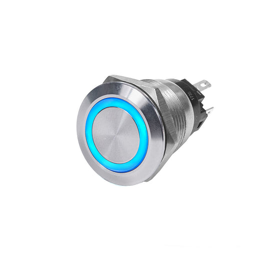 Blue Sea 4161 SS Push Button Switch OffOn Blue 10A 4161