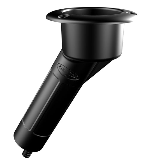 Mate Series Plastic 30 Rod Cup Holder Drain Round Top Black P1030DB