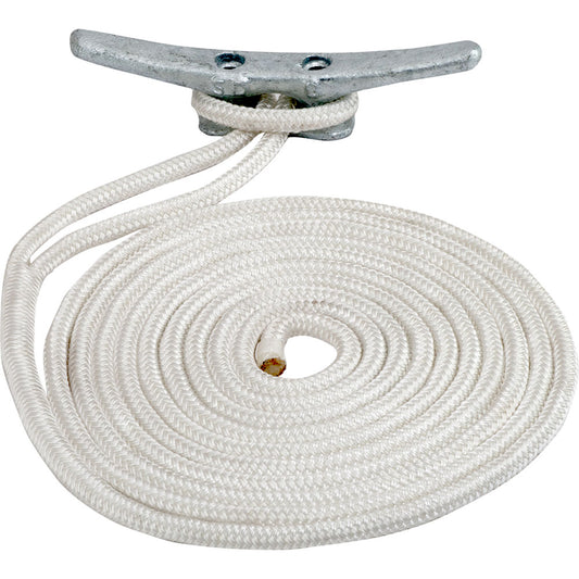 SeaDog Double Braided Nylon Dock Line 58 x 30 White 302116030WH1