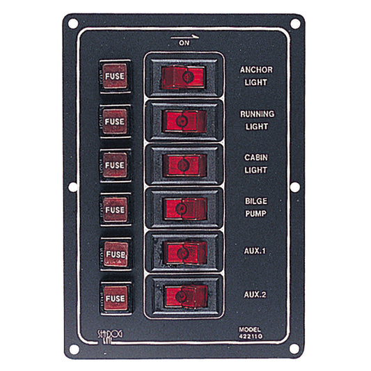 SeaDog Aluminum Switch Panel Vertical 6 Switch 4221101