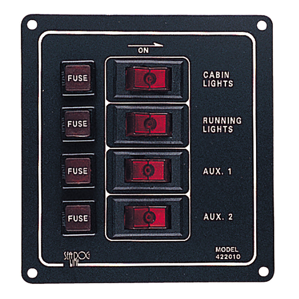 SeaDog Aluminum Switch Panel Vertical 4 Switch 4220101