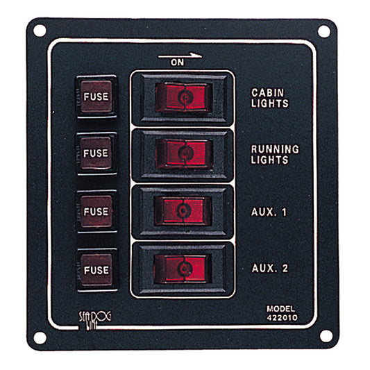 SeaDog Aluminum Switch Panel Vertical 4 Switch 4220101
