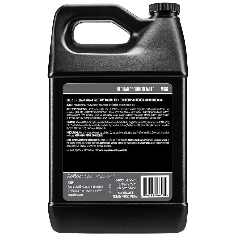 Meguiars Mirror Glaze Quick Detailer 1 Gallon Case of 4 M6601CASE