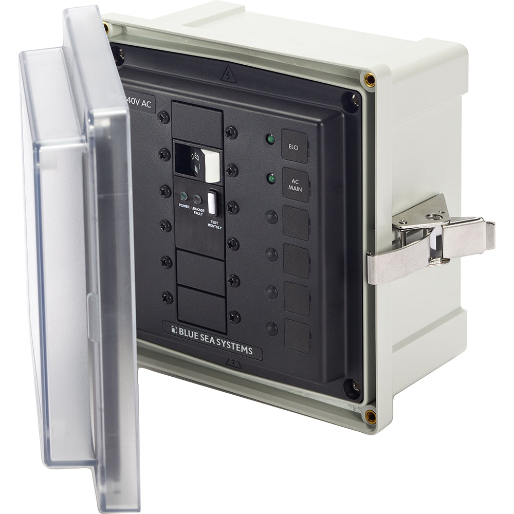 Blue Sea 3120 SMS Panel Enclosure wELCI Main 50A and 2 Blanks 240V 3120