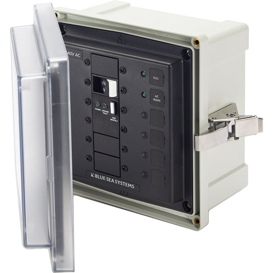 Blue Sea 3120 SMS Panel Enclosure wELCI Main 50A and 2 Blanks 240V 3120