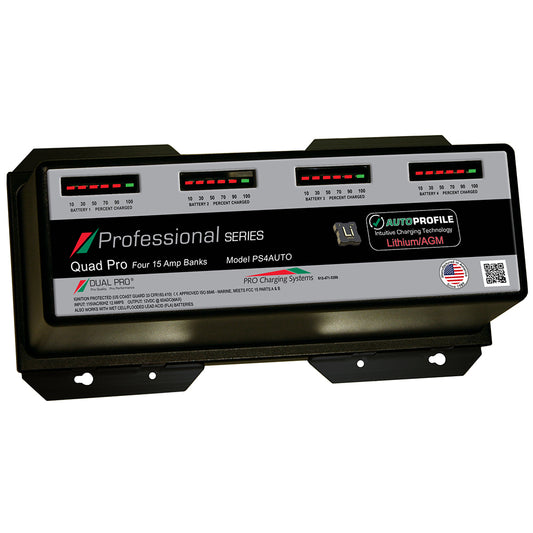 Dual Pro PS4 Auto 15A 4Bank LithiumAGM Battery Charger PS4AUTO
