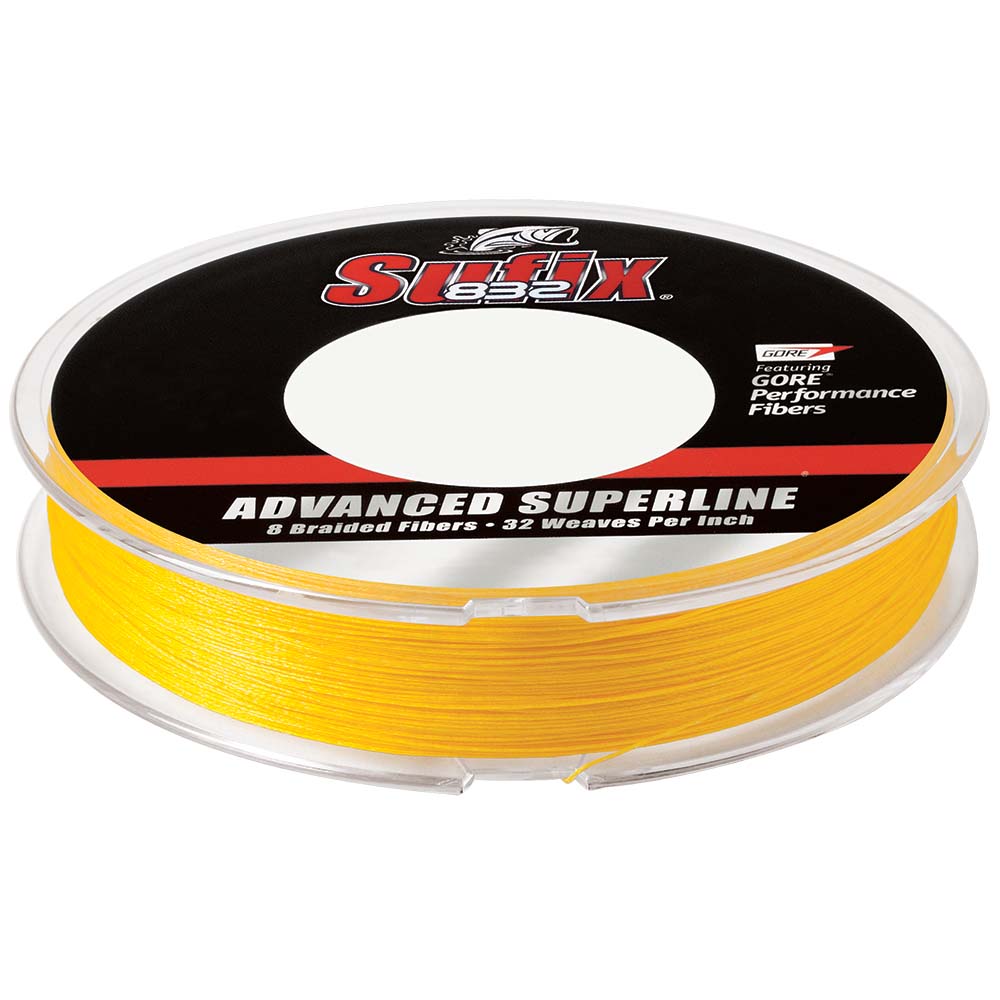 Sufix 832 Advanced Superline Braid 20lb HiVis Yellow 150 yds 660020Y