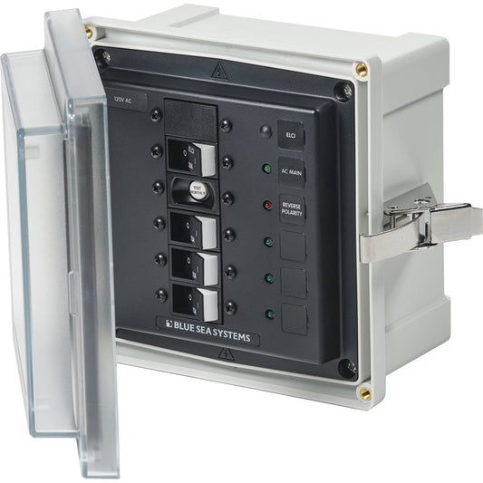 Blue Sea 3128 SMS Panel Enclosure wELCI 30A 3 Branch 15A 120V AC 3128