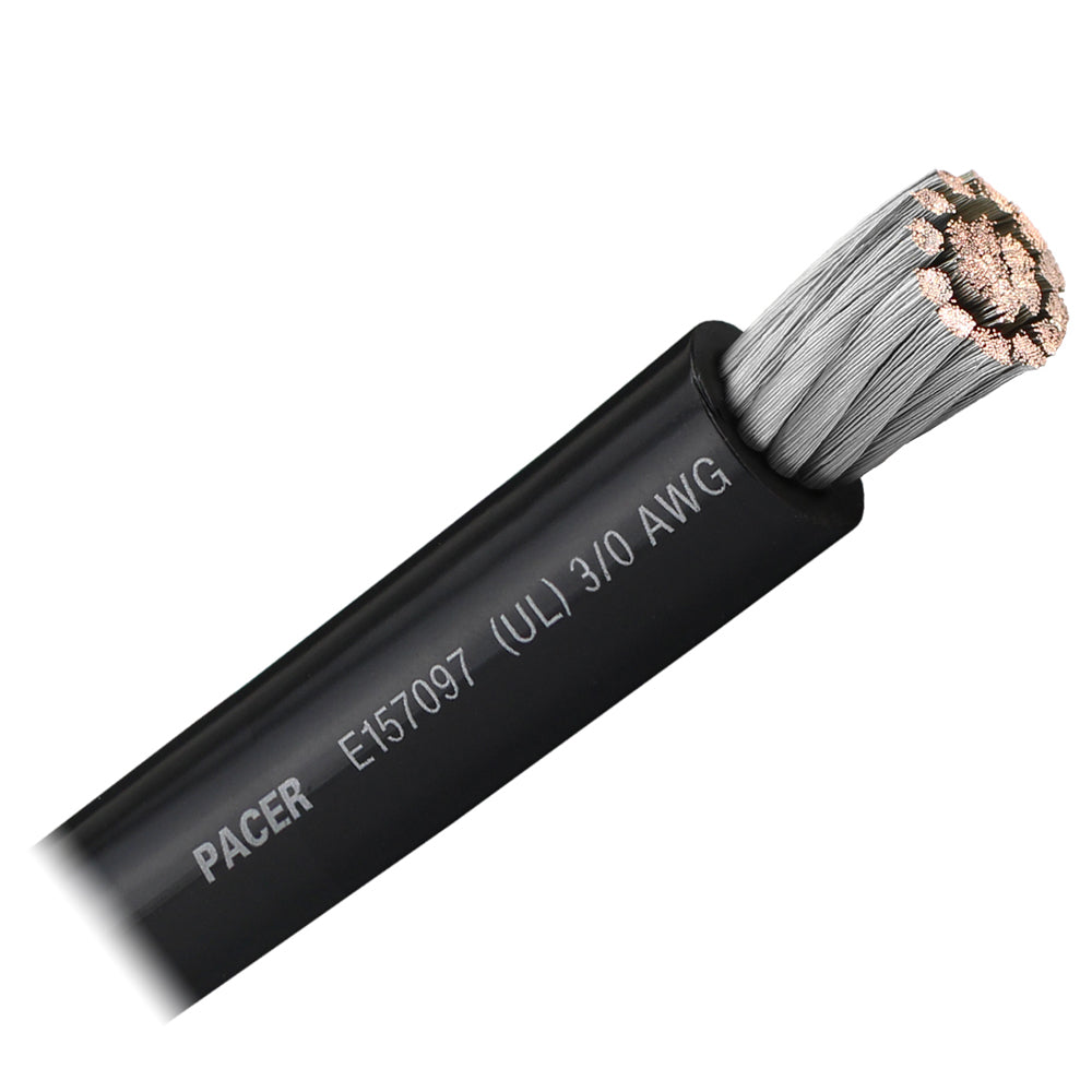 Pacer Black 30 AWG Battery Cable Sold By The Foot WUL30BKFT
