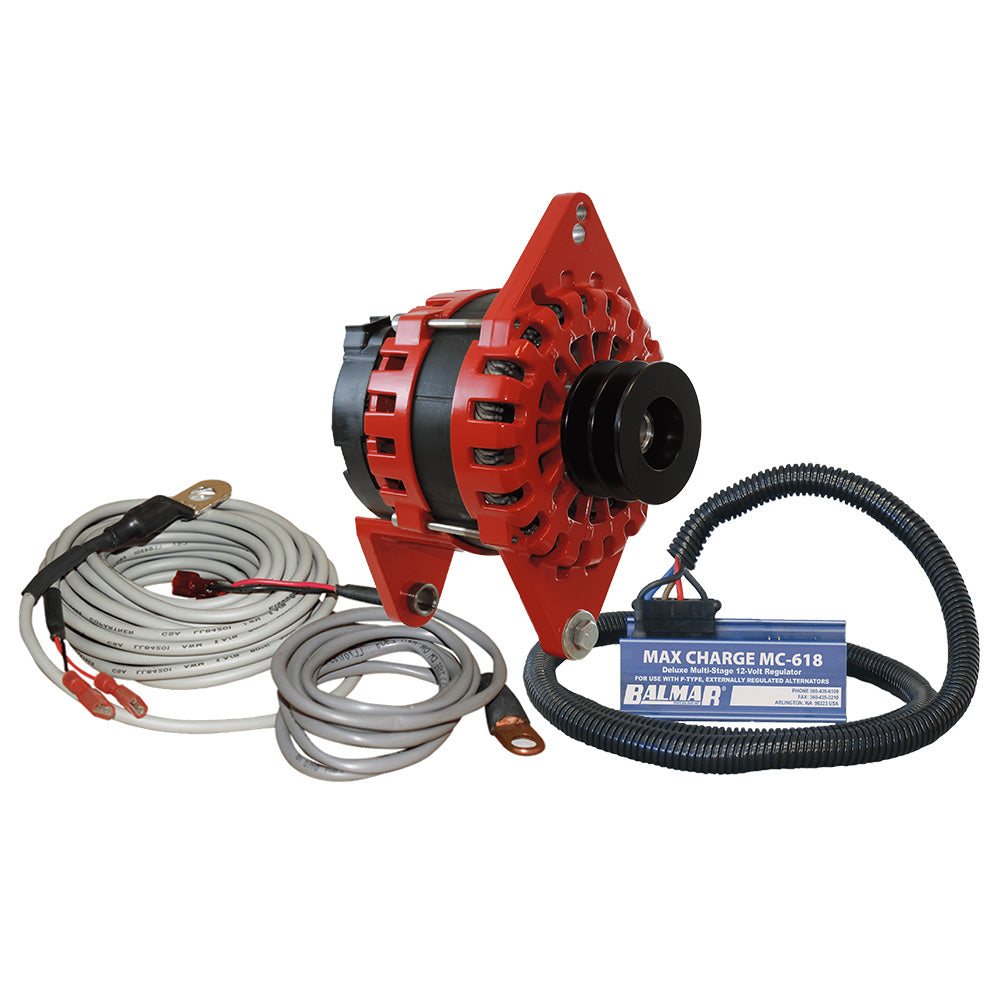 Balmar Alternator 250 AMP Kit 12V 4 Dual Foot Saddle Dual Vee Pulley Regulator Temp Sensor XTDF4250DVKIT
