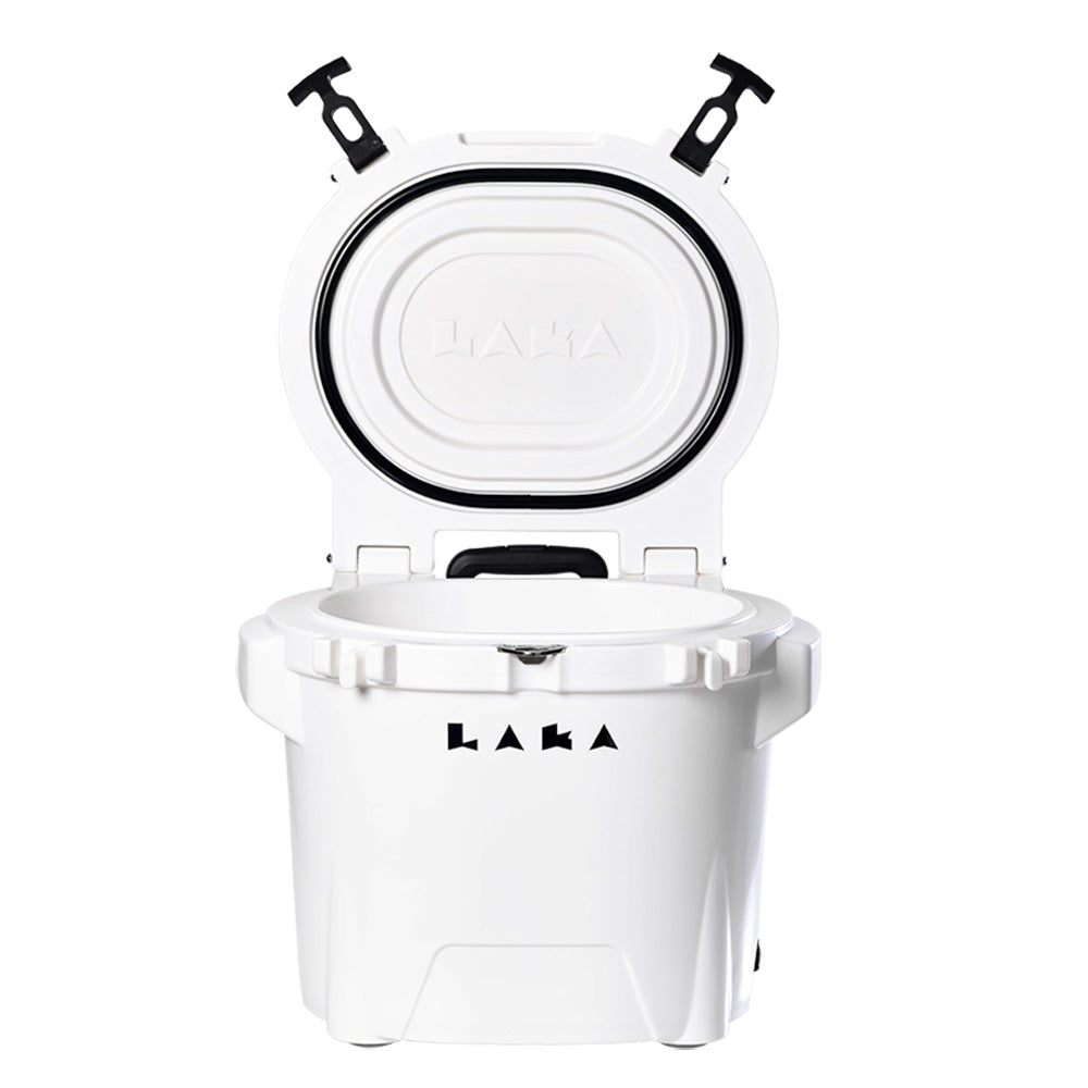 LAKA Coolers 30 Qt Cooler wTelescoping Handle Wheels White 1079