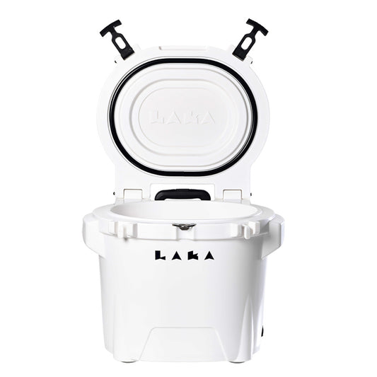 LAKA Coolers 30 Qt Cooler wTelescoping Handle Wheels White 1079