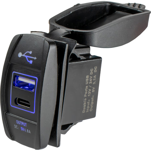 SeaDog USB USBC Rocker Switch Style Power Socket 4265211