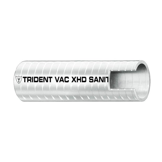 Trident Marine 112 VAC XHD Sanitation Hose Hard PVC Helix White Sold by the Foot 1481126FT