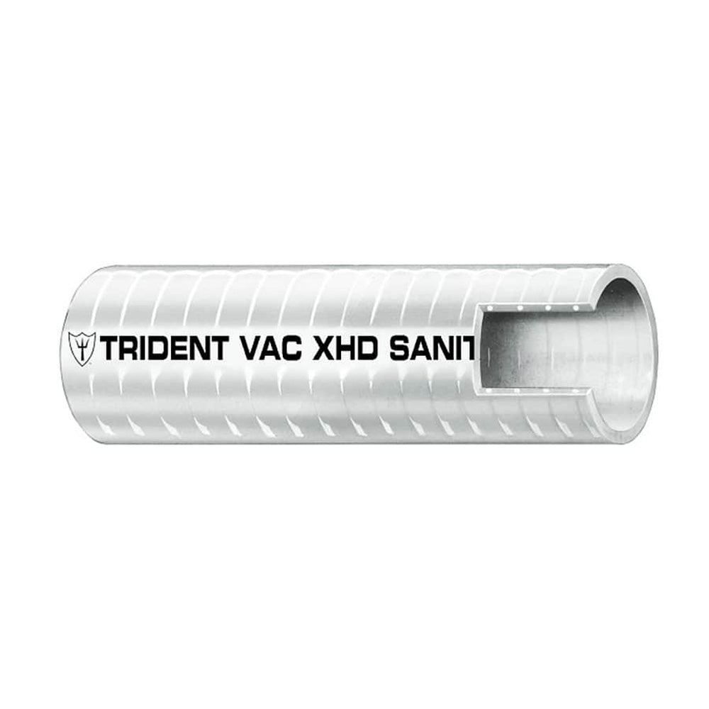 Trident Marine 112 VAC XHD Sanitation Hose Hard PVC Helix White Sold by the Foot 1481126FT