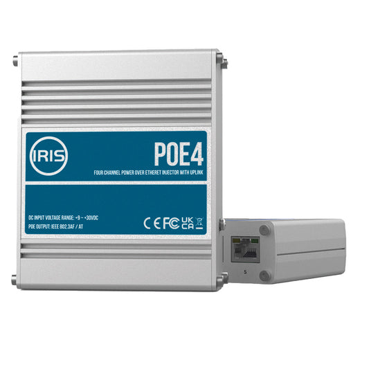 Iris Four Channel Uplink Power Over Ethernet Switch IEEE8023af 3at Compliant 930VDC Input 48VDC Output POE4V2