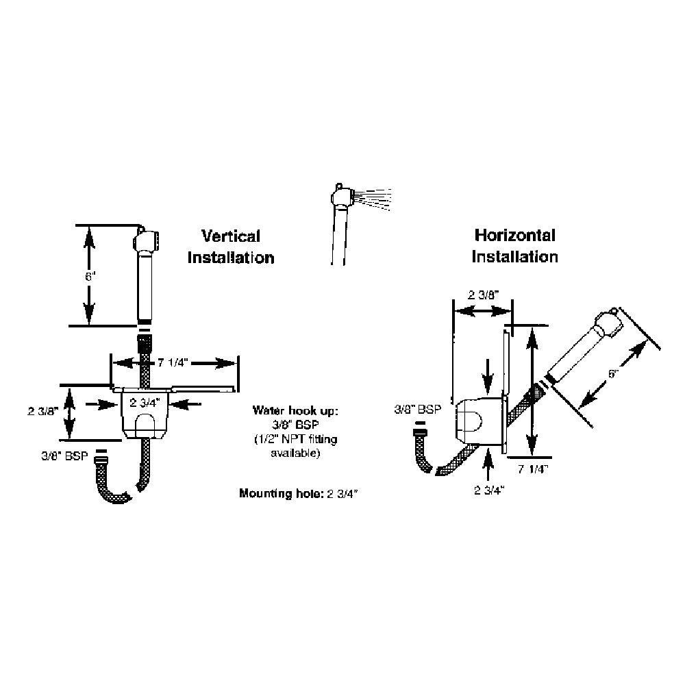 Scandvik Recessed Shower w6 White Hose  PushButton 12106P