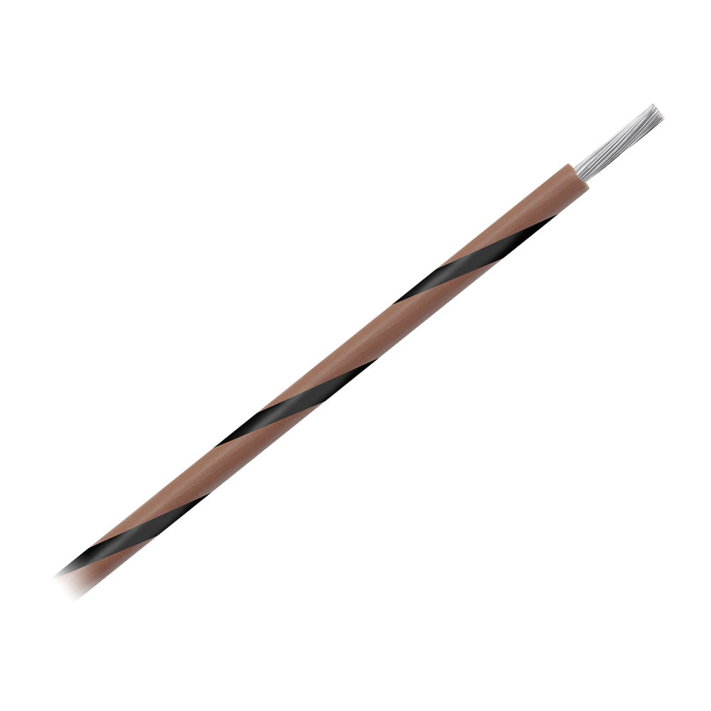 Pacer 14 AWG Gauge Striped Marine Wire 500 Spool  Brown wBlack Stripe WUL14BR0500