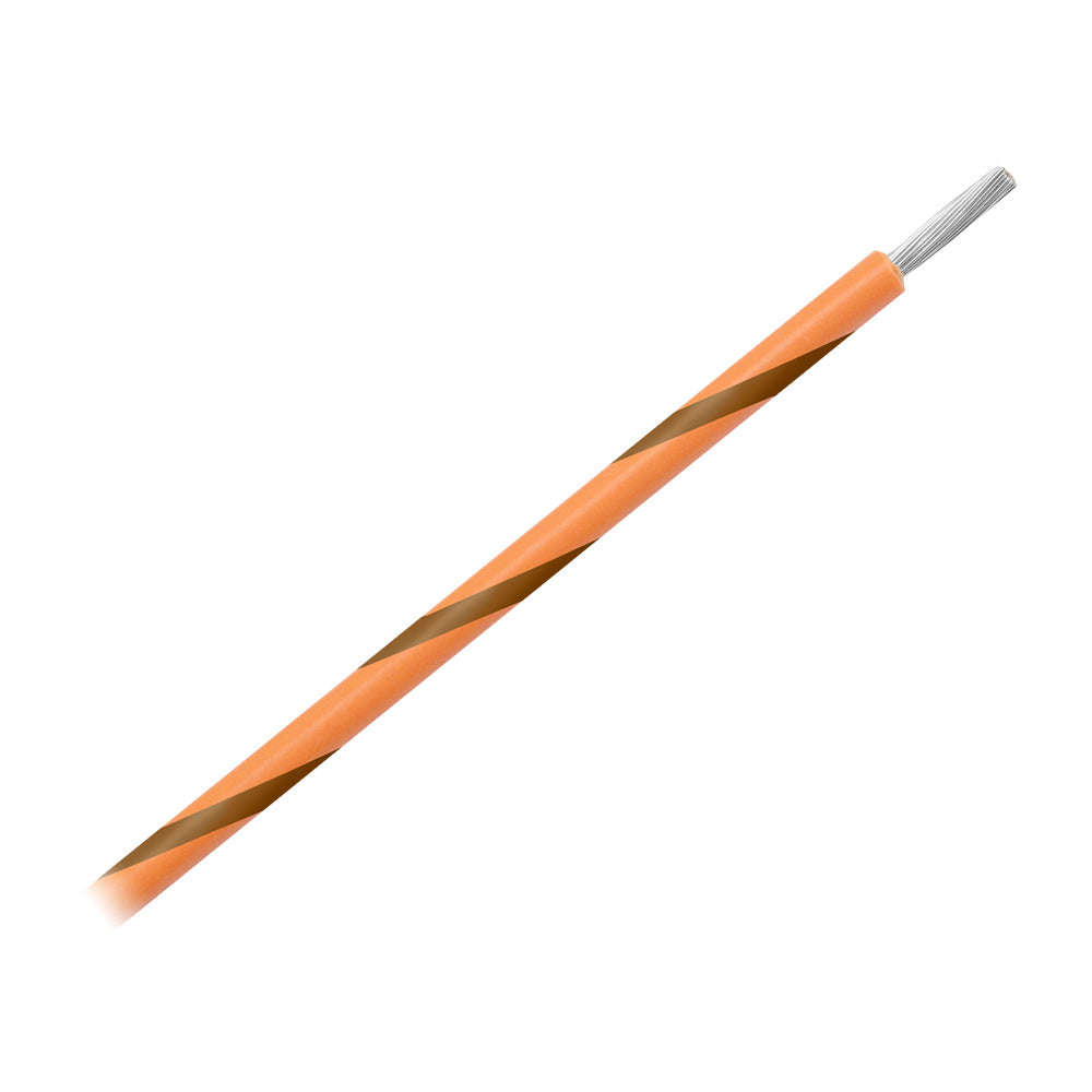 Pacer 14 AWG Gauge Striped Marine Wire 500 Spool  Orange wBrown Stripe WUL14OR1500
