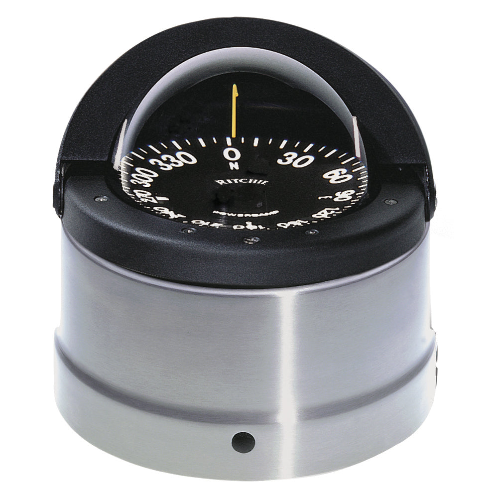 Ritchie DNP200 Navigator Compass  Binnacle Mount  Polished Stainless SteelBlack DNP200
