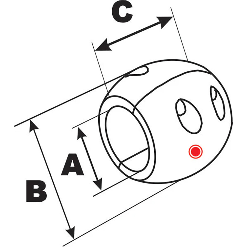 Performance Metals 12 Streamlined Shaft Anode  Aluminum C0500A