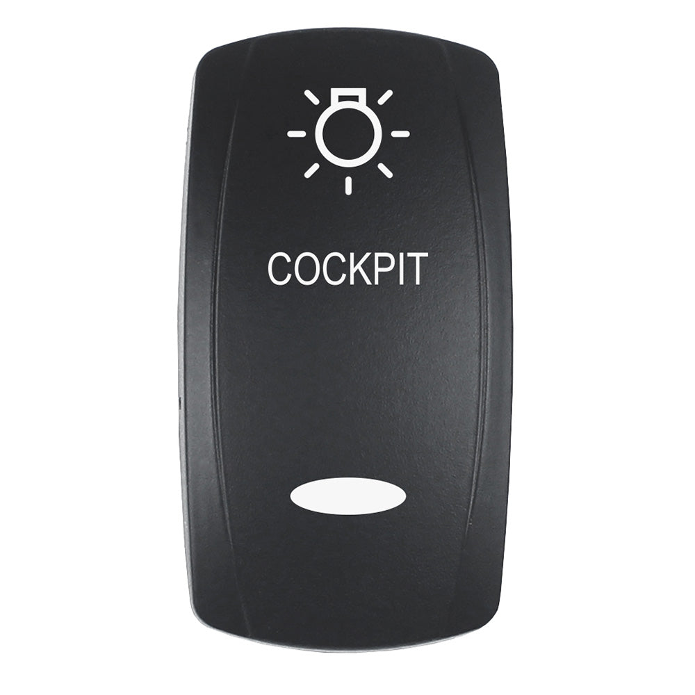 Pacer Actuator  COCKPIT fV Series Contura Switches  Black  Laser Etched TopBottom Light EV2LECKPT
