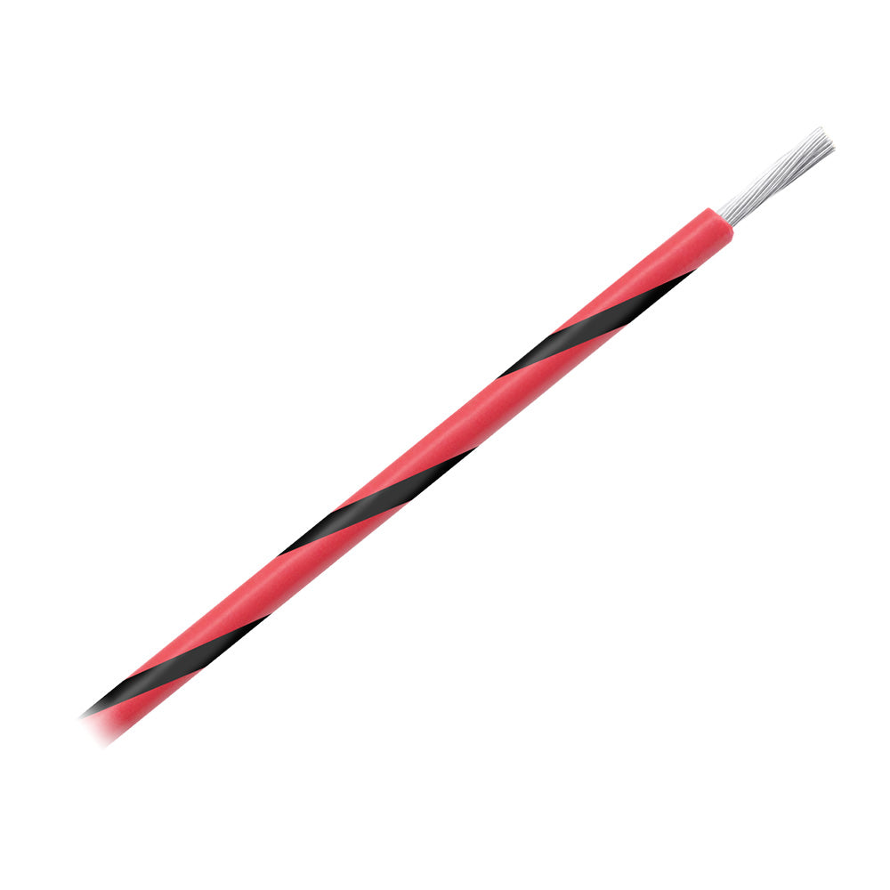 Pacer 14 AWG Gauge Striped Marine Wire 500 Spool  Red wBlack Stripe WUL14RD0500