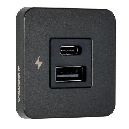 Scanstrut TILE USBAUSBC Interior Charging Socket  1224V  Black Bezel SCTILE10