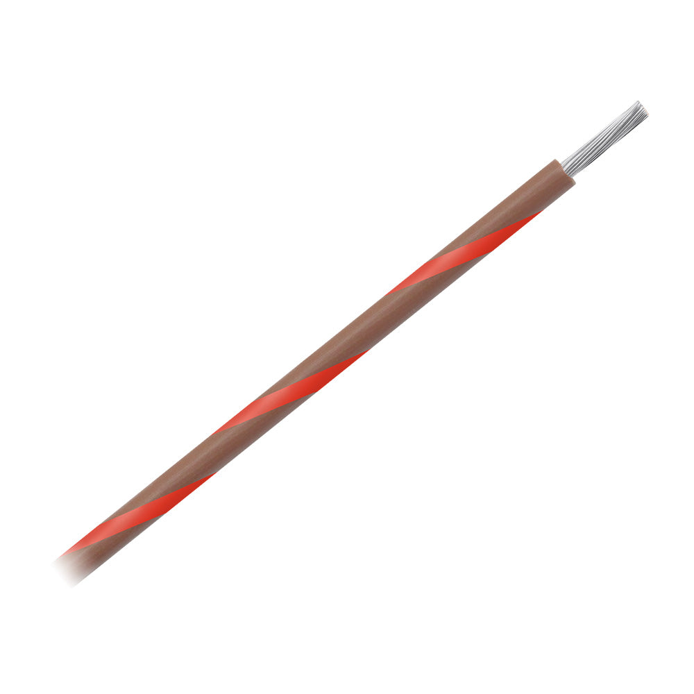 Pacer 14 AWG Gauge Striped Marine Wire 500 Spool  Brown wRed Stripe WUL14BR2500