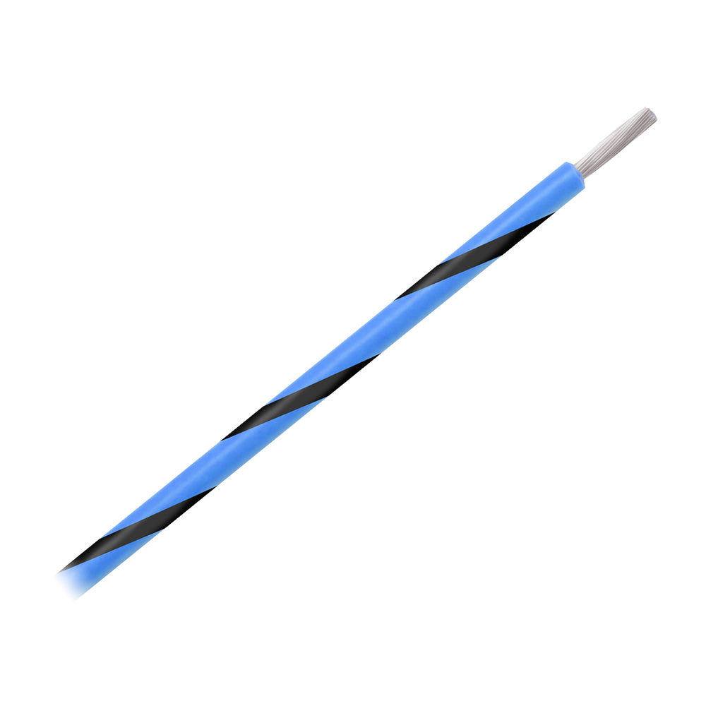 Pacer 14 AWG Gauge Striped Marine Wire 500 Spool  Blue wBlack Stripe WUL14BL0500