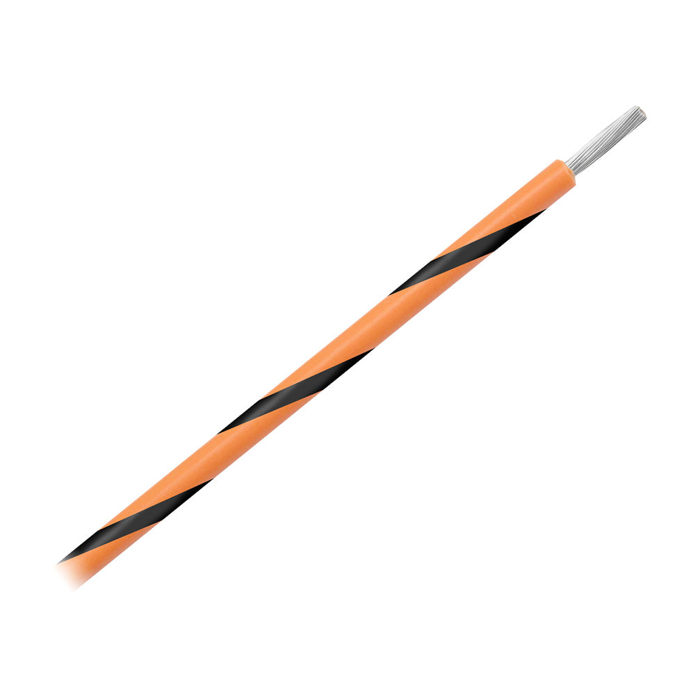 Pacer 14 AWG Gauge Striped Marine Wire 500 Spool  Orange wBlack Stripe WUL14OR0500