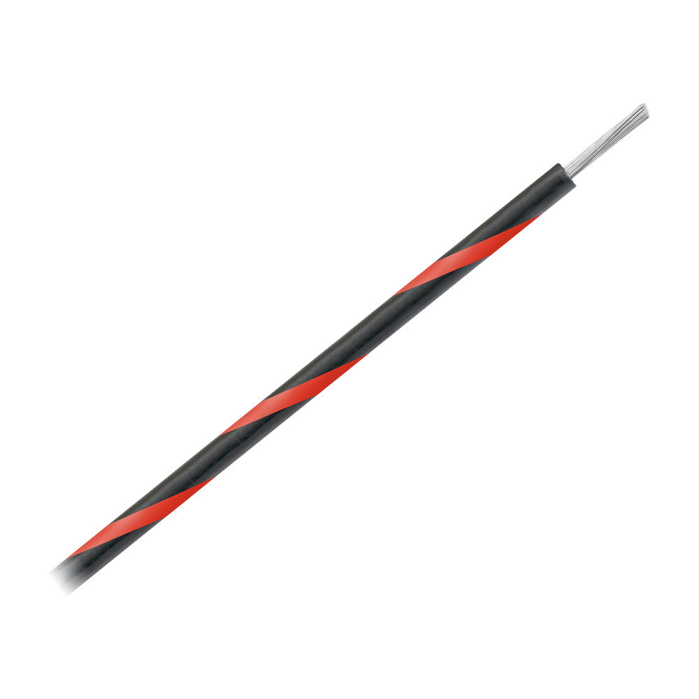 Pacer 14 AWG Gauge Striped Marine Wire 500 Spool  Black wRed Stripe WUL14BK2500
