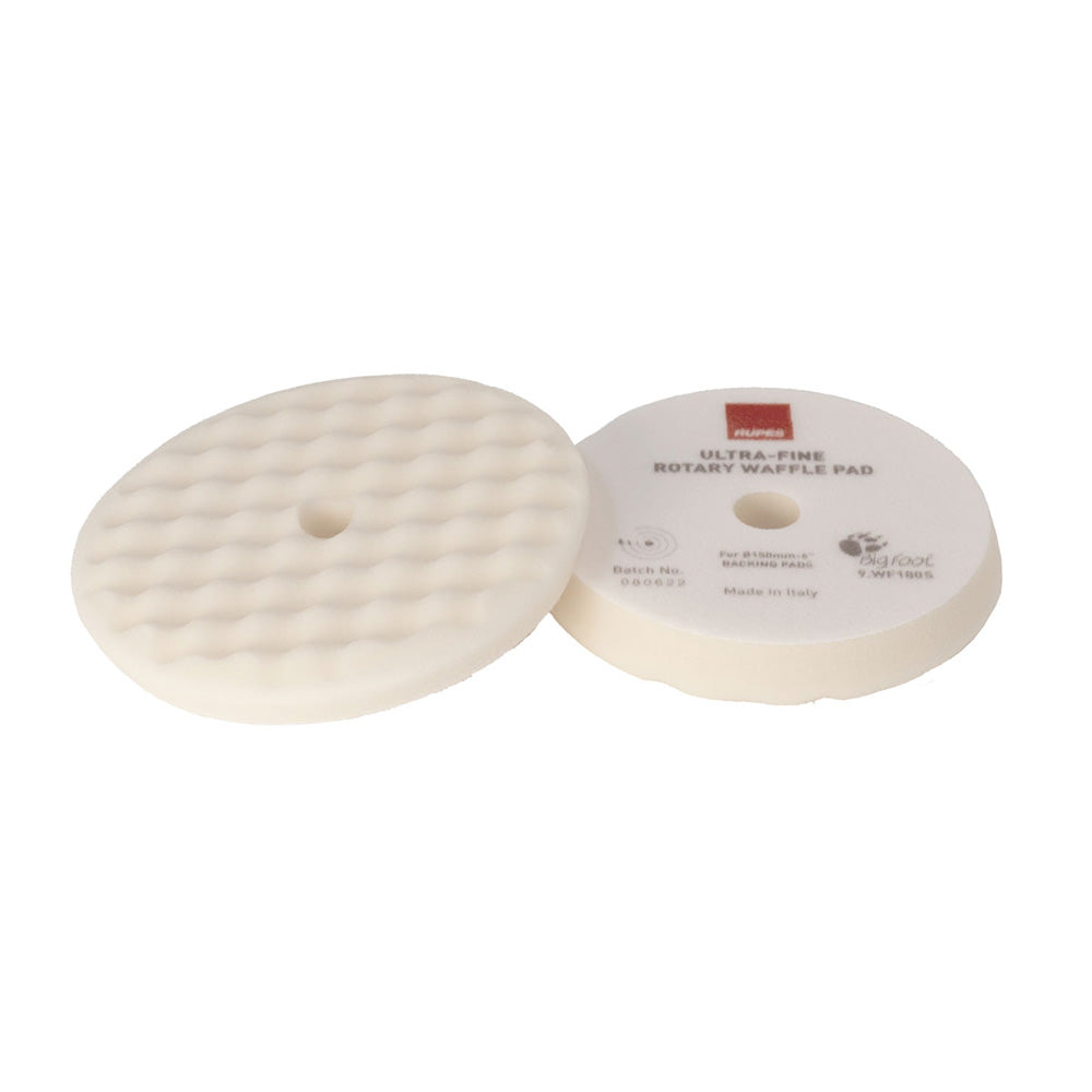 RUPES Velcro Waffle UltraFine Polishing Foam Pad fRotary Polishers 200mm  White 9WF200S