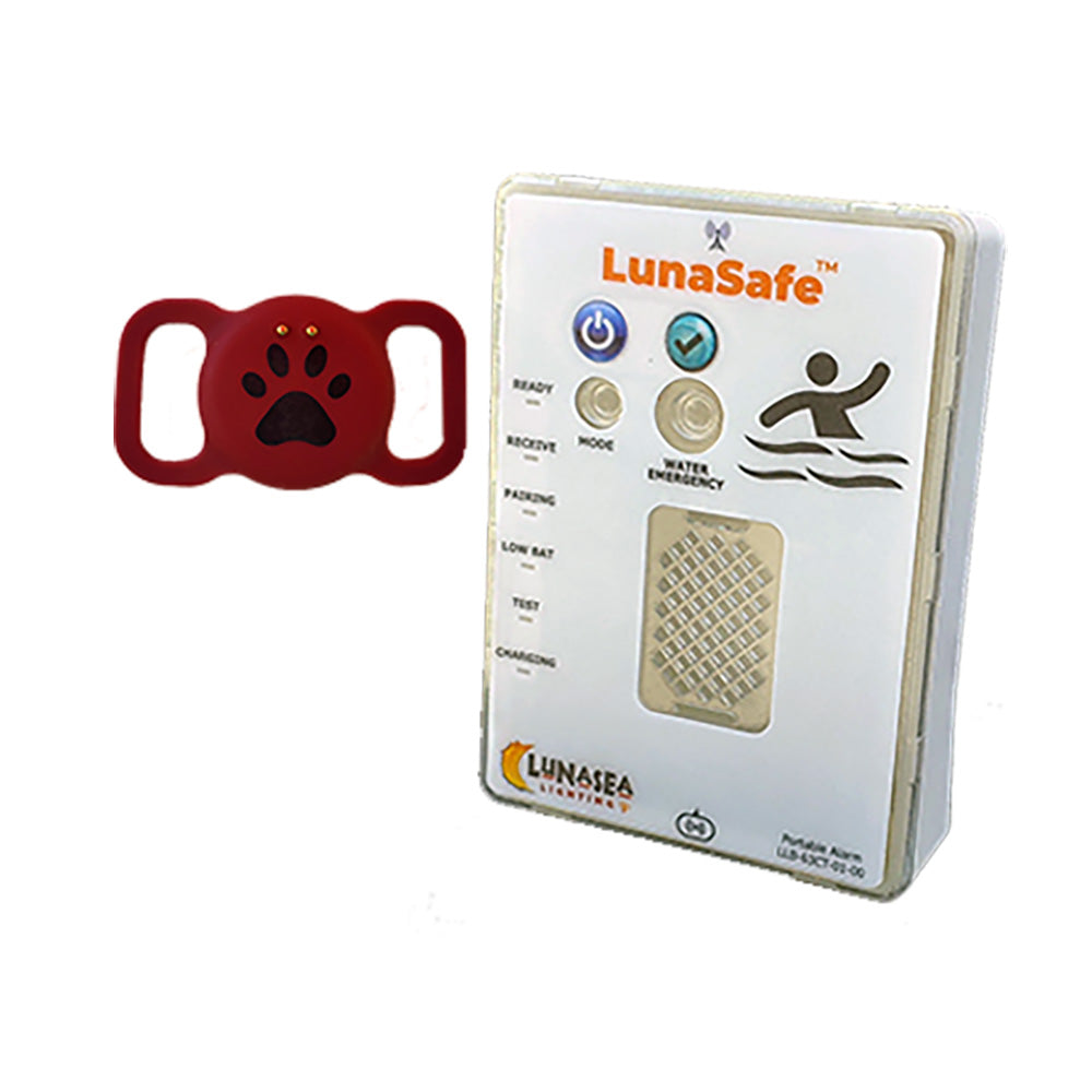 Lunasea Water Activated Pet Safety RF Transmitter wRechargeable Alarm Receiver  Red LLB64PR02K2