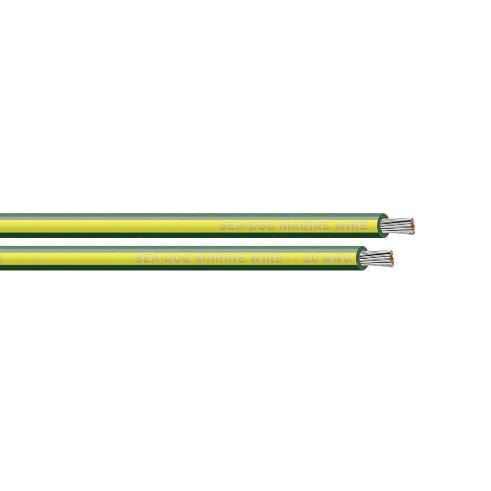 SeaDog 10 AWG GreenYellow Stripe Primary Wire  25 8010140