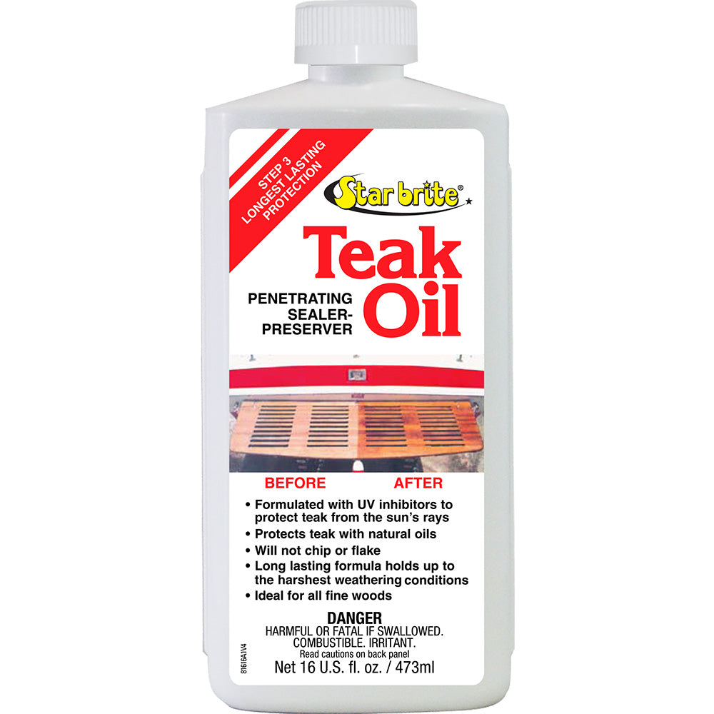 Star brite Teak Oil  Long Lasting Penetrating Sealer  Preserver wUV Inhibitors  16 oz 81616