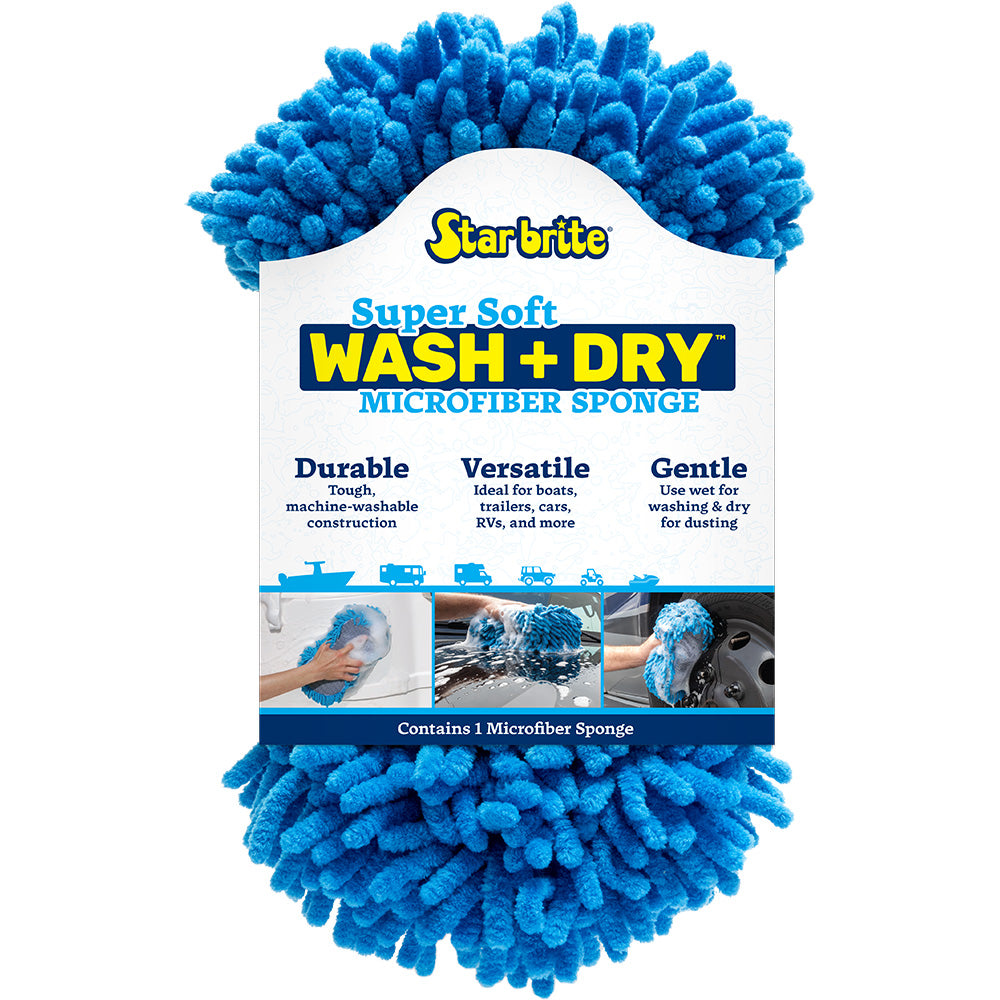 Star brite Microfiber Reggae Sponge  Blue DualSided Scrubbing  Dusting 40078