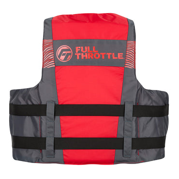 Full Throttle Adult Nylon Life Jacket  2X4X  BlackRed 11220010008026