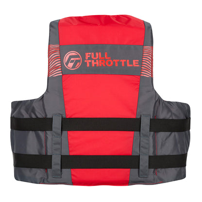 Full Throttle Adult Nylon Life Jacket  LXL  BlackRed 11220010005026