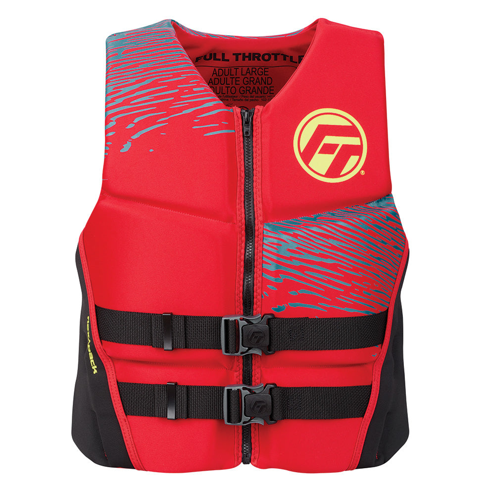 Full Throttle Mens RapidDry FlexBack Life Jacket  L  RedBlack 14250010004026