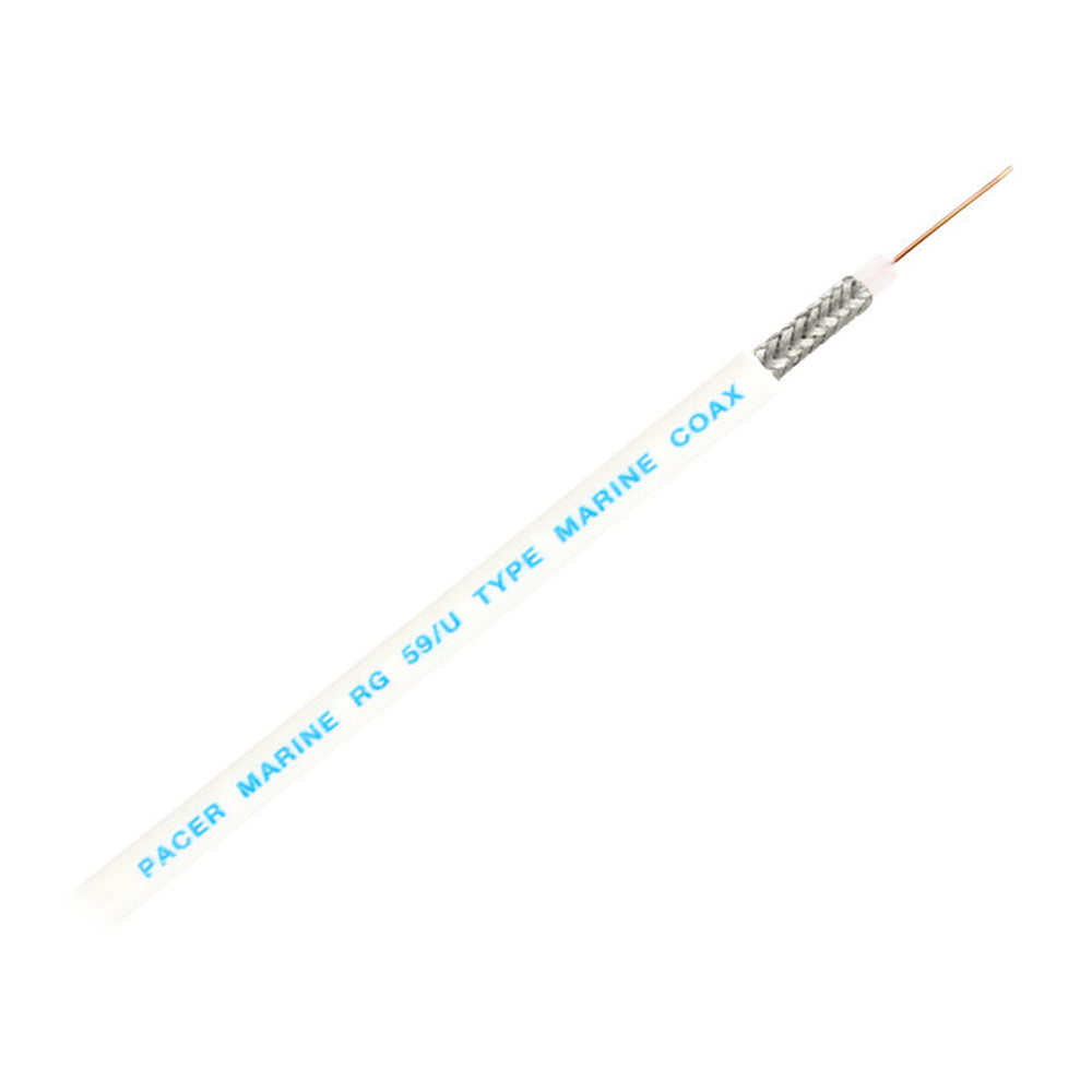 Pacer RG59UW Coax Cable  White  200 MRG59UW200
