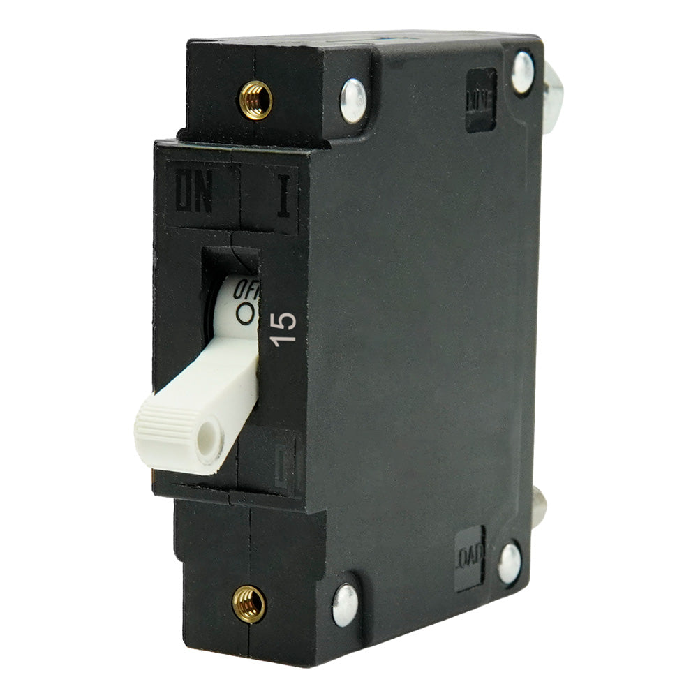 Egis C Series White Toggle Panel Mount Circuit Breaker  Single Pole 15A 3501015
