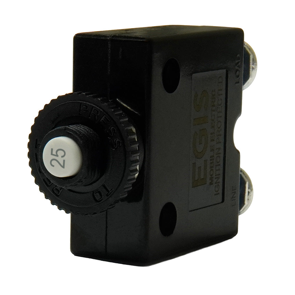 Egis 25A Push Button Panel Mount Circuit Breaker  Screw Terminals 471025