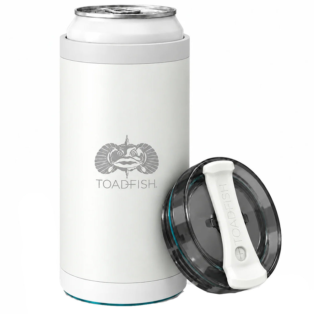 Toadfish SmartGrip 4in1 Can Cooler  12oz  White 1413