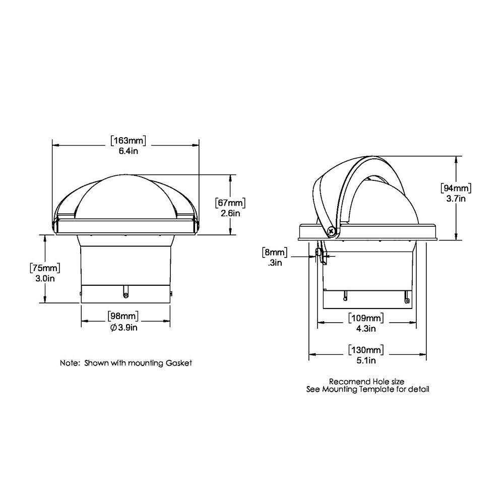 Ritchie SS2000W SuperSport Compass  Flush Mount  White SS2000W