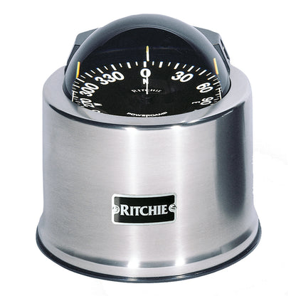 Ritchie SP5C GlobeMaster Compass  Pedestal Mount  Stainless Steel  12V  5 Degree Card SP5C