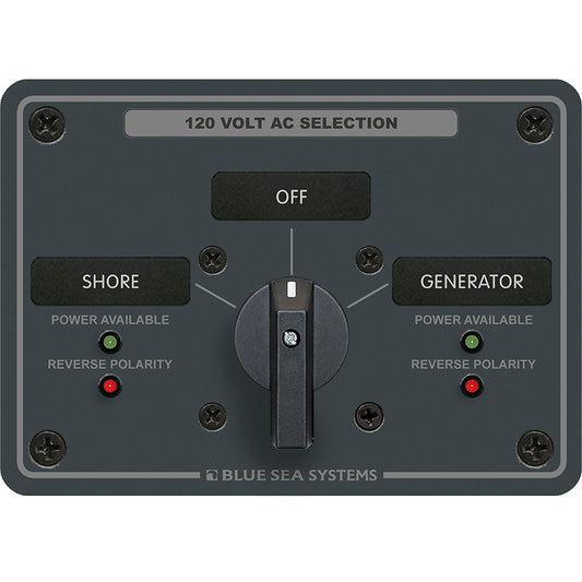 Blue Sea 8367 AC Rotary Switch Panel 30 Ampere 2 Positions  OFF 2 Pole 8367