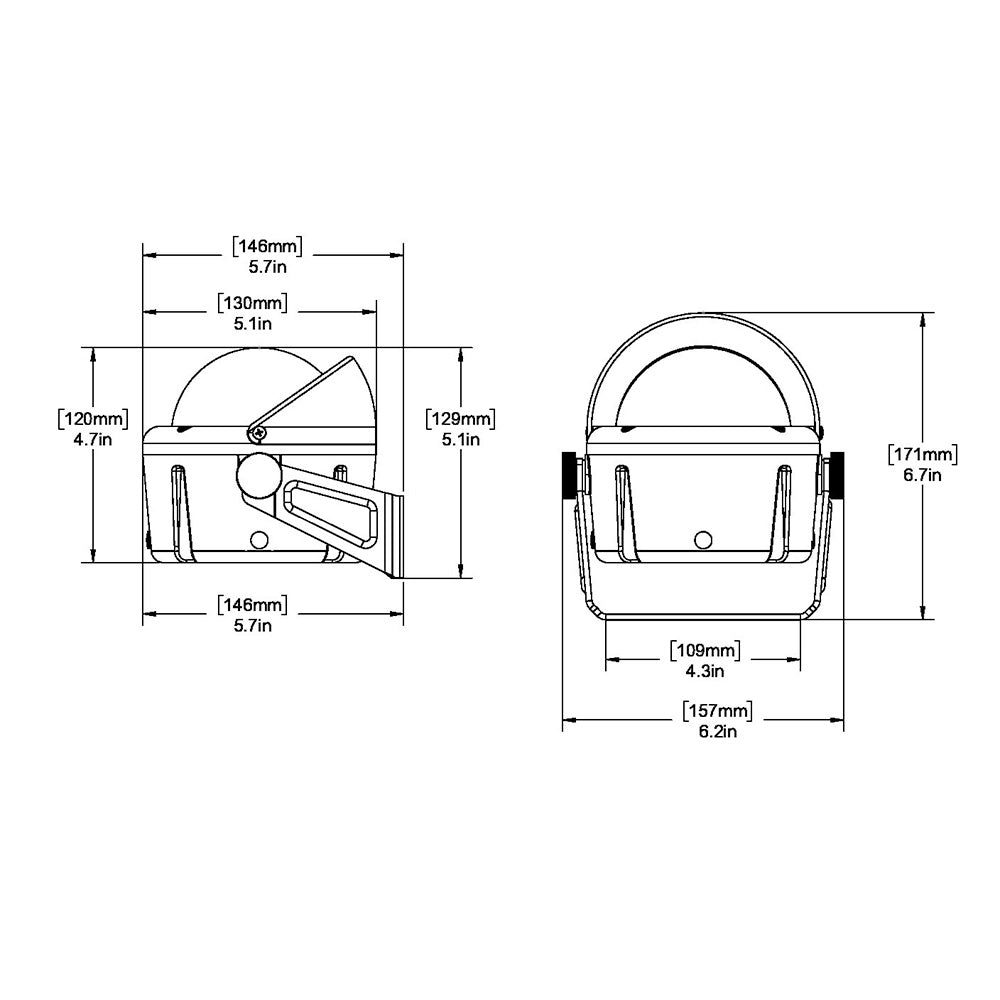 Ritchie HB740 Helmsman Compass  Bracket Mount  Black HB740