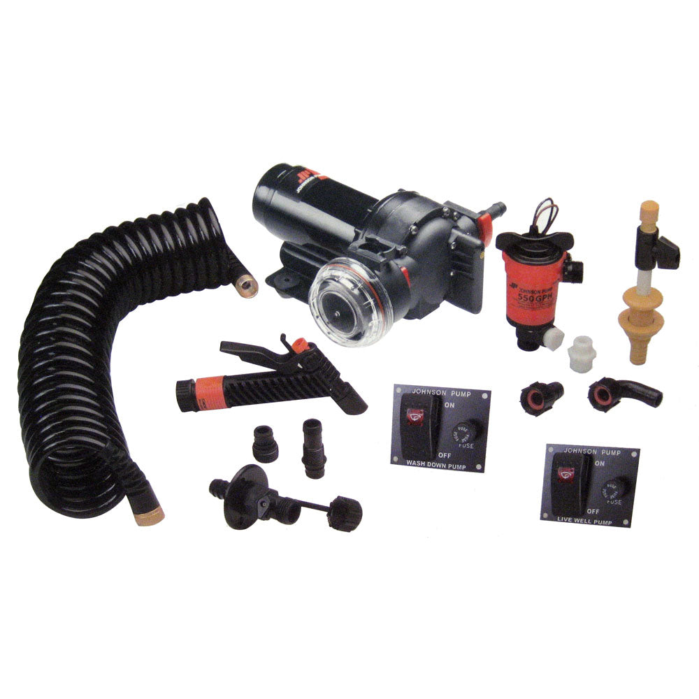 Johnson Pump Aqua Jet 52 GPH Wash Down550 Live Well Kit 64634
